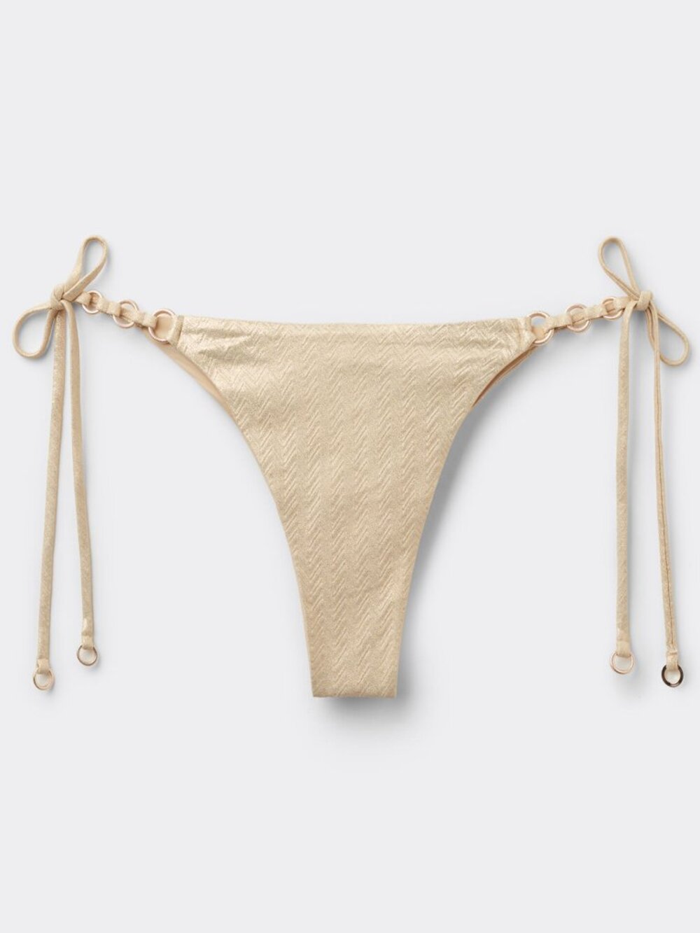 Calzedonia bikini bottoms Tied Brazilian Swimsuit Bottoms Gold Waves NWT - S